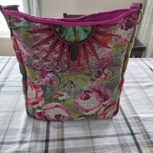 Antiplano Hobo Bag W/Leather Strap Fair Trade Bohemian Floral